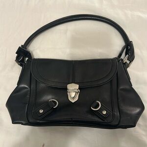 Black leather shoulder purse